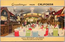 Los Angeles, California Postcard LUCCA RESTAURANT 501 S. Western Ave. Linen picture