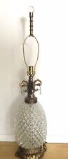 Vintage Hollywood Regency Style Glass & Brass Table Lamp with Pineapple-Shape picture