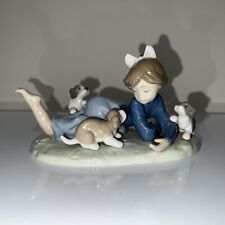 LLADRO Figurine 5594 Playful Romp Girl with 3 Puppies picture