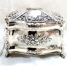 Exquisite Vintage Sterling Silver 925 Ethrog Box Made In Israel 1950s Judaica. picture