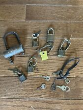 Lot Of 6 Vintage Mini Locks with Keys Master, Yale, Guard Brass And Misc. Keys picture