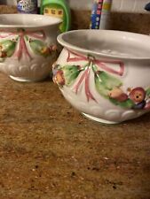MATCHING PAIR Vintage New Holland Fruit Garland Urns Mint Condition picture