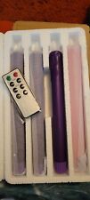 Flameless Advent Candle Set 4-Piece LED Taper Candles Purple & Pink With Remote picture
