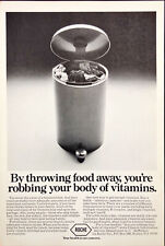 1977 Roche Vitamins Vintage Print Ad Food in a Garbage Can picture