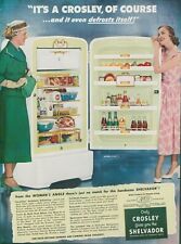 1951 Crosley Shelvador Womans Angle Refrigerator Pink Dress Vintage Print Ad BH1 picture