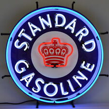 American Standard gasoline Neon sign Red Crown wall lamp Gas and Oil Pump Globe picture