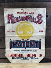 NOS Vintage Roller Mills 24 1/2 Lb  Patent “Fancy Blended Flour” Bag Harrisville picture