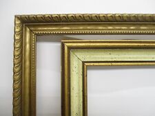 Lot of 2 Old/Vtg Solid Wood Gold Picture Frames Fits 20