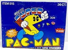 1982 Midway Super Pac-Man FULL 36 Wax Pack Sticker Trading Card Box Fleer picture