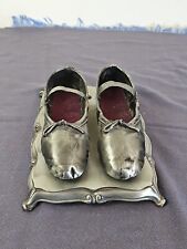 Vintage Ballet Shoes Statue On Stand Real Shoes Incased In Metal  picture