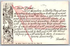 Rally Day Dixon Elgin Illinois IL Posted 1910 Sunday School Postcard picture