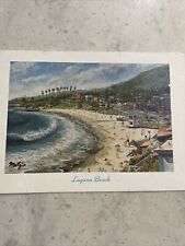 Aerial View Beautiful Laguna Beach California Ocean Postcard Unposted Motzie Art picture
