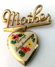 WWII US Military CAMP BRECKINRIDGE Mother Sweetheart Pin LOCKET Brooch RARE picture
