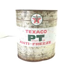 VINTAGE TEXACO PT PREMIUM TYPE ANTI-FREEZE 1 GALLON CAN EMPTY USED BASE RUSTED picture