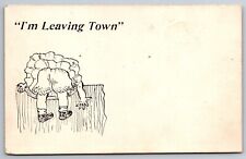 Humor Cartoon Drawing Lady In Bloomers Leaving Town C1905 UDB Postcard M8 picture