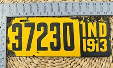 1913 Indiana Porcelain License Plate First Issue 37230 ALPCA Garage Decor picture