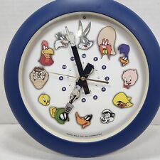 Looney Tunes Westclox 1999 Blue Talking Wall Clock Sounds on Hour Tested Works picture