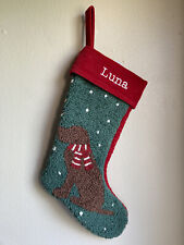 Mark and Graham Chandler4Corners LUNA mono Hooked Wool Stocking Dog with Scarf picture
