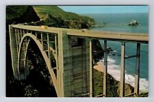 Big Sur CA-California, Bixby Bridge, Antique, Vintage Postcard picture