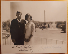 AUTOGRAPHED PHOTO JACKIE KENNEDY (GENUINE) & JFK (Secretarial Signature) 1962 picture