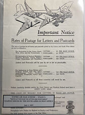 Original South Africa 1937 Airmail Rates Of Postage For Letter & Postcard picture