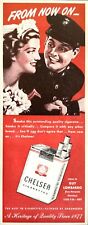 1945 Chelsea Cigarettes US Marine Corporal Bride Marriage Print Ad picture