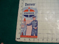 vintage HIGH GRADE travel brochure 1950s highway map DENVER from STANDARD unopen picture