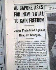 Best AL 'SCARFACE' CAPONE 1 Year in Jail for WEAPONS Gun 1929 Chicago Newspaper picture