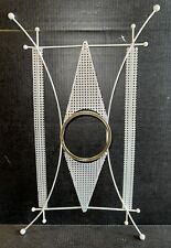 HTF Vintage Mid Century White Metal Mesh Wall Decor 27” Tall 16” Wide picture