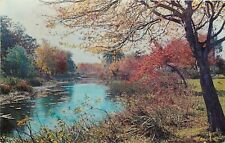 Long Island NY New York Park River Lake Autumn Fall scene Postcard picture