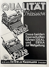 Vintage Print Ad Ideal Erika Typewriter Era Germany 1936 picture