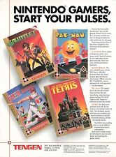1985 Tengen Nintendo Pac-Man Rbi Baseball Tetris Ad Full Page Print 8X11 picture
