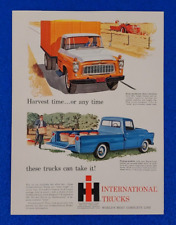 1959 INTERNATIONAL HARVESTER PICKUP & WORK TRUCK ORIGINAL COLOR PRINT AD LOT B52 picture