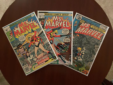 (Lot of 3 Comics) Ms. Marvel #7 #14 #21 (Marvel 1977-78) Dave Cockrum Bronze Age picture