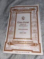 1930 Das Berliner Programm - Eden Hotel Berlin Advertisement Germany picture
