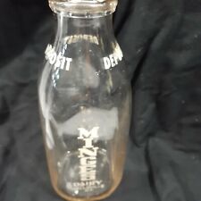 Vintage Minges Dairy Wellsville N. Y. Glass Clear Quart Milk Bottle  Deposit  picture