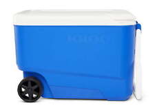 38 QT. Hard-Sided Ice Chest Cooler with Wheels, Blue picture