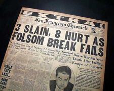Great FOLSON STATE PRISON California Convicts Escape Try & Murder 1937 Newspaper picture