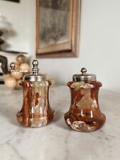 vintage italian onyx salt and pepper shakers picture