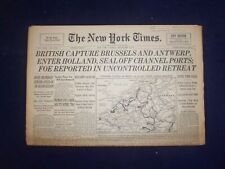 1944 SEPTEMBER 5 NEW YORK TIMES - BRITISH CAPTURE BRUSSELS AND ANTWERP - NP 6614 picture