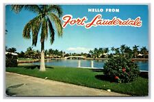 Fort Lauderdale FL Florida Hello from City of Canals Postcard Posted 1962 picture