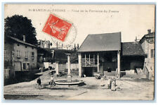 1922 Fountain Square St. Martin Du Frene Ain France Posted Antique Postcard picture