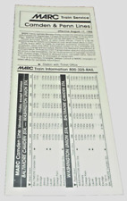 AUGUST 1992 MARC CAMDEN LINE PENN LINE PUBLIC TIMETABLE  picture