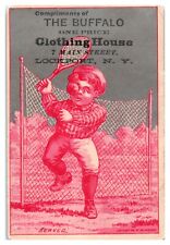 Buffalo One Price Clothing House Tennis Accident Lockport, NY Trade Card A1 picture