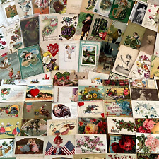 Huge Lot of 400 +++ Holidays Greetings Postcards DAMAGED- SCRAPBOOK CRAFTS picture