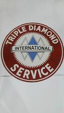PORCELAIN TRIPLE DIAMOND ENAMEL SIGN 30X30 INCHES DOUBLE SIDED picture