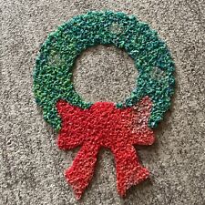 Vintage Melted Plastic Popcorn Christmas Wreath 19” Lot 2 picture