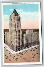 Detroit MI, Historic 1928 Fisher Building, Skyscraper, Michigan Vintage Postcard picture