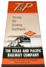 AUGUST 1961 TEXAS AND PACIFIC RAILWAY SYSTEM PUBLIC TIMETABLE MISSOURI PACIFIC picture