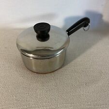 Vintage Revere Ware 1 Qt Sauce Pan with Lid Copper Bottom Clinton ILL USA picture